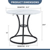 Modern Minimalist Circular Dining Table With Marble Texture And Metal Legs - White / Black