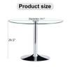 Modern Minimalist Circular Dining Table With Glass Top And Electroplated Metal Legs For Restaurants And Living Rooms - Silver / Transparent