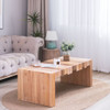 Modern Rustic Coffee Table, Rectangular Center Table For Living Room - Multi / Multicolor