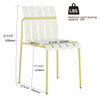 4 Piece Set Of Modern Color Block Designed Single Chairs, UV Resistant And Rust Proof - Grain Yellow / White