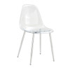 Modern Transparent Ergonomic Dining Chair With Metal Legs And Comfortable Design