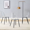 Modern Transparent Ergonomic Dining Chair With Metal Legs And Comfortable Design