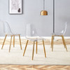 Modern Transparent Ergonomic Dining Chair With Metal Legs And Comfortable Design
