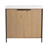 Modern Freestanding Bathroom Vanity With Resin Sink & Soft Close Cabinet Doors