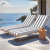 2 Piece Indoor / Outdoor Chaise Lounge Chair Cushion Set With Ties