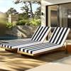 2 Piece Indoor / Outdoor Chaise Lounge Chair Cushion Set With Ties