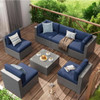 14 Pack Cushion Covers For 7 Piece Wicker Rattan Sectional Sofa