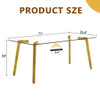 Minimalist Rectangular Dining Table With Transparent Glass Top And Metal Legs