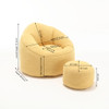 Bedding Bean Bag Sofa Chair High Pressure Foam Bean Bag Chair Adult Material With Padded Foam Padding Compressed Bean Bag With Footrest - Yellow