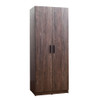 Willow 2 Door Wood Closet With Shelf Storage Function - Gray