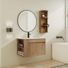 Modern Wall Mounted Bathroom Vanity With Sink And Storage Rack Soft Close Doors Plywood - Imitative Oak
