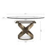 Modern Round Glass Top Dining Table Set With Carbon Steel Legs And 6 Chairs - White