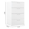 Bliss - Glossy 4 Drawer Jumbo Chest With Extra Deep Storage