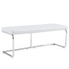 Modern White Shoe Changing Stool With Silver Metal Legs For Various Rooms