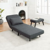 3 In 1 Foldable Linen Chaise Lounge With Adjustable Backrest