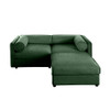 Contemporary Elegant White Chenille Sofa With Storage And Ottoman