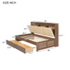 Full Wood Daybed With Upholstered Storage Shelves USB Ports And 2 Drawers - Wood