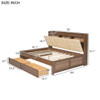 Full Wood Daybed With Upholstered Storage Shelves USB Ports And 2 Drawers Wood Color - Wood