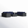 Wicker Seating Group Set With Table And Cushions