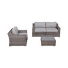Outdoor Wicker Conversation Set With Cushions, All Weather Outdoor Wicker Conversation Set With Cushions, All Weather