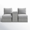 2 Person Wicker Conversation Set With Cushions, Weather Resistant 2 Person Wicker Conversation Set With Cushions, Weather Resistant