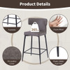 Modern Bar Stools With Upholstery And Metal Footrest (Set of 2)