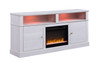 Lucifer - TV Stand Console With Fireplace - White Walnut