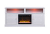 Lucifer - TV Stand Console With Fireplace - White Walnut
