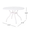 Tranquilius - Outdoor Round Dining Table With Lattice Tabletop, Umbrella Hole And Curved Legs