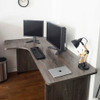 Urban - L Farmhouse Composite Wood Writing Desk With Spacious Tabletop And Weathered - Gray