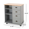 Yohaan - Contemporary Kitchen Cart With Wheels