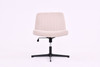 Cross Legged Office Chair, Wide Comfty Desk Chair, Vanity Home Chair No Wheels Armless Computer Task Chair, Swivel And Height Adjustable - Beige