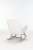 Rocking Chair Nursery, Teddy Glider Rocker With High Backrest, Reading Chair Modern Rocking Accent Chairs Glider Recliner For Living Room - Cream