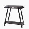 Modern Hallway Display Table With Drawer & Bottom Shelve - Distressed Gray / Black