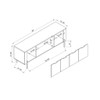 Two Toned TV Stand With Four Cabinet Doors, Storage Cabinet - White / Distressed Gray