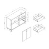 Wooden Display Rack, Cabinet With Drawer, Holds 6 Wine Glass - White / Dark Taupe Wooden Display Rack, Cabinet With Drawer, Holds 6 Wine Glass - White / Dark Taupe