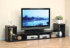 L Shape Geometric TV Stand Two Piece Extendable Media Furniture - Espresso