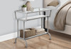 Accent Side Table, Narrow, Small, 2 Tier, Modern - White