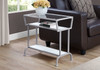 Accent Side Table, Narrow, Small, 2 Tier, Modern - White