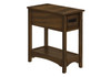 Accent End Table, 2 Tier, Narrow, Storage Drawer, Transitional - Walnut
