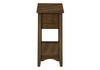 Accent End Table, 2 Tier, Narrow, Storage Drawer, Transitional - Walnut