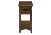 Accent End Table, 2 Tier, Narrow, Storage Drawer, Transitional - Walnut