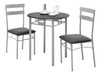 Dining Table Set Small Round 3 Pieces Set - Black Dining Table Set Small Round 3 Pieces Set - Black