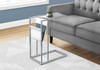 C-Shaped Accent Table Magazine Storage For Living Room - Chrome