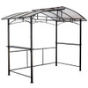 Grill Gazebo 8X5Ft, Outdoor Patio Canopy, Bbq Shelter With Steel Hardtop And Side Shelves - Black