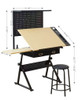 Drafting Table With Metal Perforated Board Pannel - Black / Brown