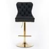 Thick Golden Swivel Velvet Barstools Adjusatble Seat Height From 25-33", Modern Upholstered Bar Stools With Backs Comfortable Tufted For Home Pub And Kitchen Island (Set of 2) Thick Golden Swivel Velvet Barstools Adjusatble Seat Height From 25-33", Modern Upholstered Bar Stools With Backs Comfortable Tufted For Home Pub And Kitchen Island (Set of 2)