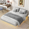 Floating Bed With Led Lights Underneath, Modern Queen Size Low Profile Platform Bed With Led Lights Floating Bed With Led Lights Underneath, Modern Queen Size Low Profile Platform Bed With Led Lights