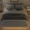 Floating Bed With Led Lights Underneath, Modern Queen Size Low Profile Platform Bed With Led Lights Floating Bed With Led Lights Underneath, Modern Queen Size Low Profile Platform Bed With Led Lights