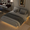Floating Bed With Led Lights Underneath, Modern Queen Size Low Profile Platform Bed With Led Lights Floating Bed With Led Lights Underneath, Modern Queen Size Low Profile Platform Bed With Led Lights